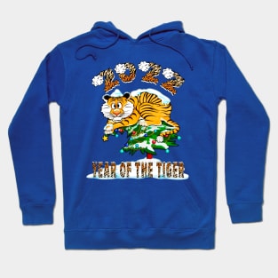 Fat Tiger on Christmas tree / 2022 Year of the tiger Hoodie